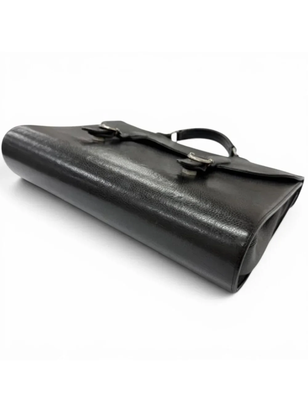 Chrome Hearts Leather Part Gunslinger CH Plus Briefcase Handbag Black